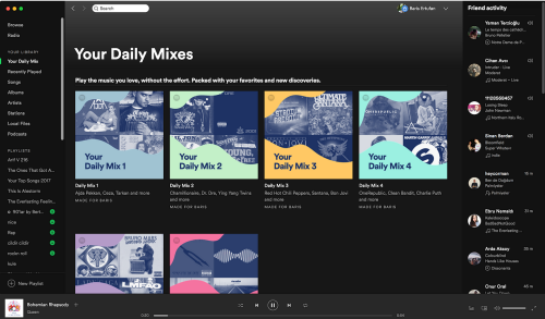 Screenshot of a Spotify Daily Mix playlist interface featuring a teal gradient background with abstract patterns.